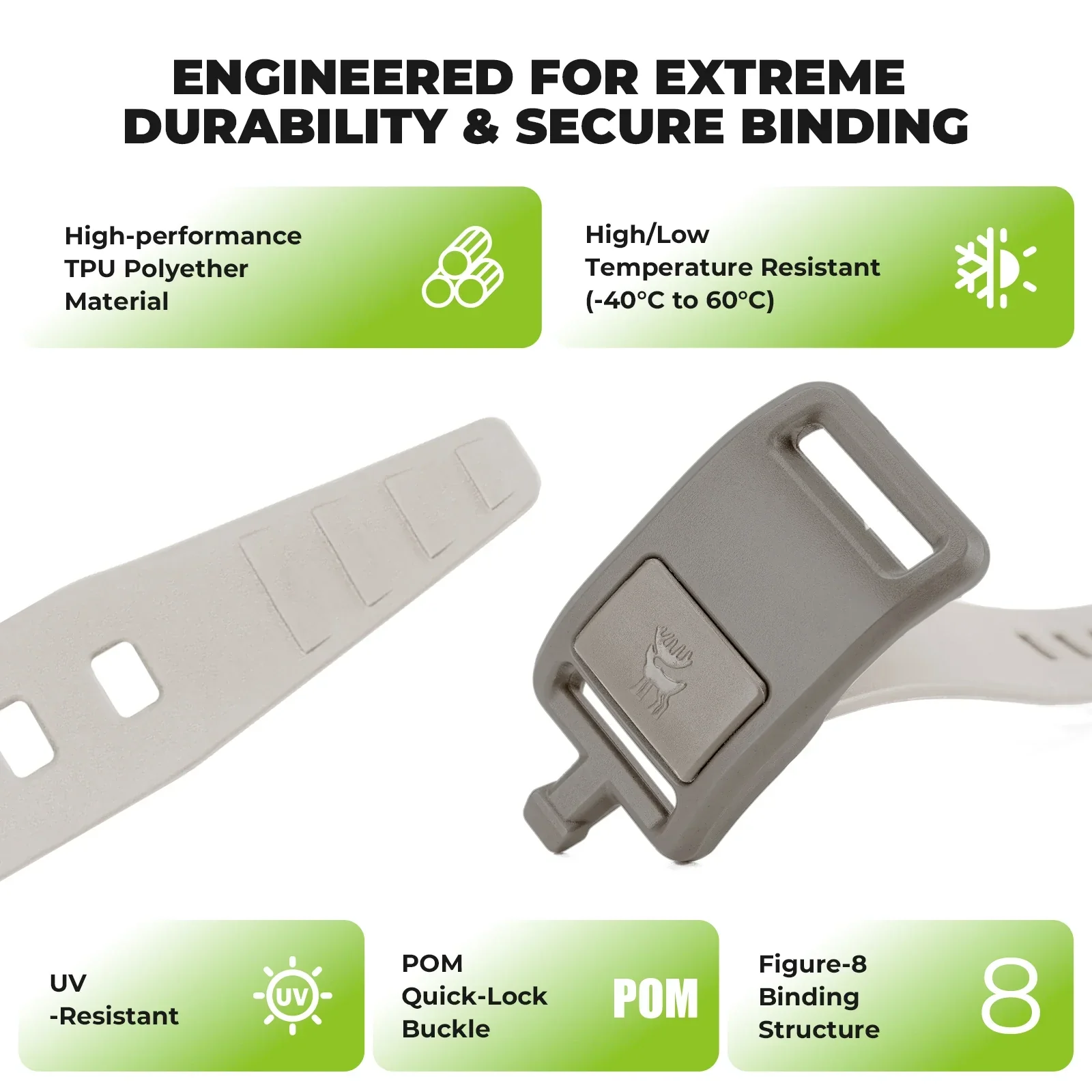Qunature 2-Pack Heavy-Duty Gear Strap with TPU Polyether for Bikepacking - Image 7