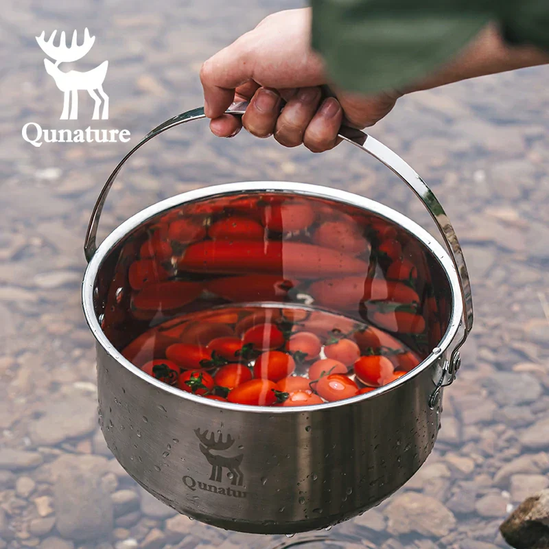 Qunature 304 Stainless Steel 5-Piece Camping Cookware Set with Teflon Coating - Image 10