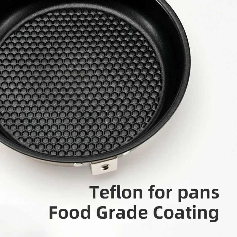 Qunature 304 Stainless Steel 5-Piece Camping Cookware Set with Teflon Coating - Image 6