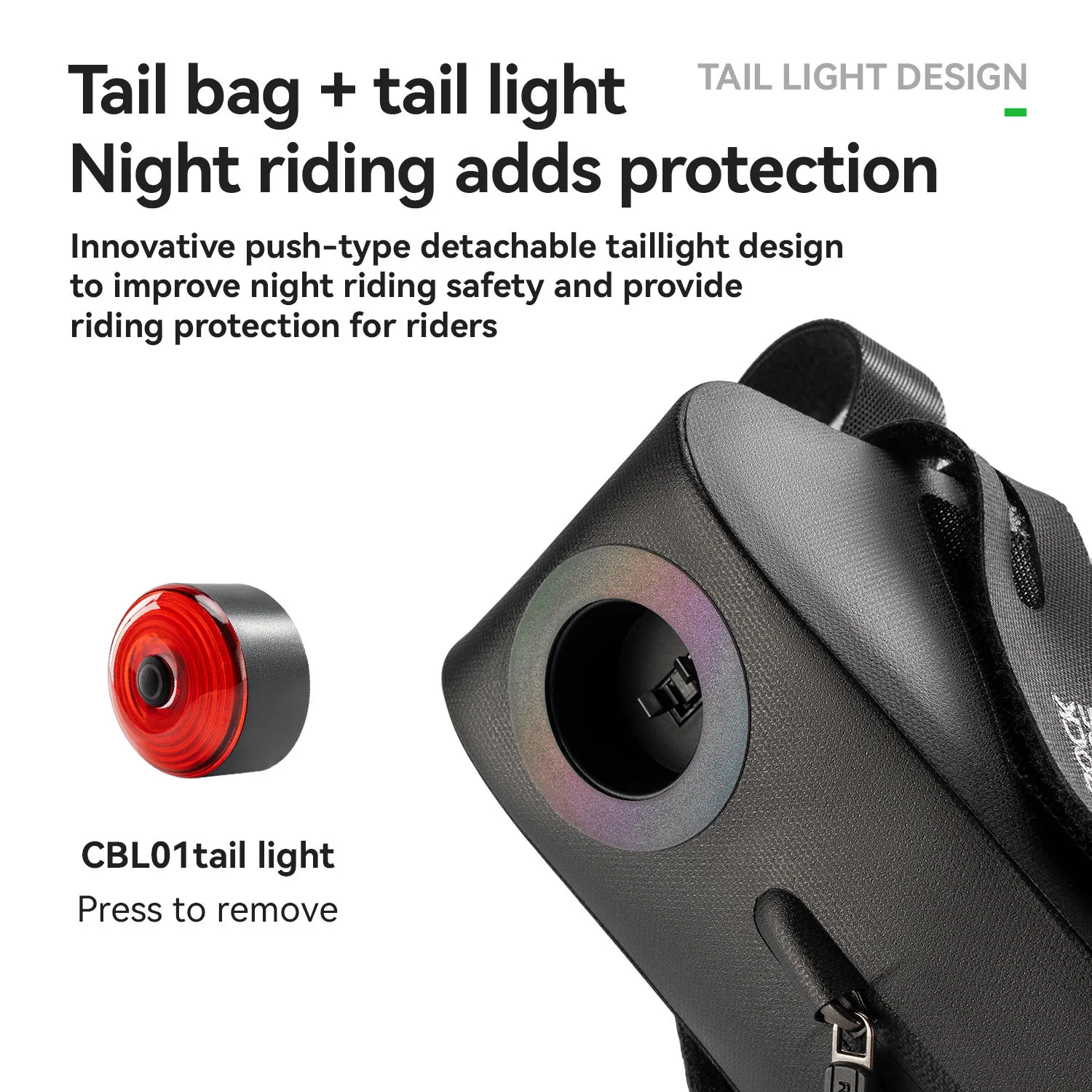 Bicycle Tail Bag with Light and Brake Sensor - Image 3