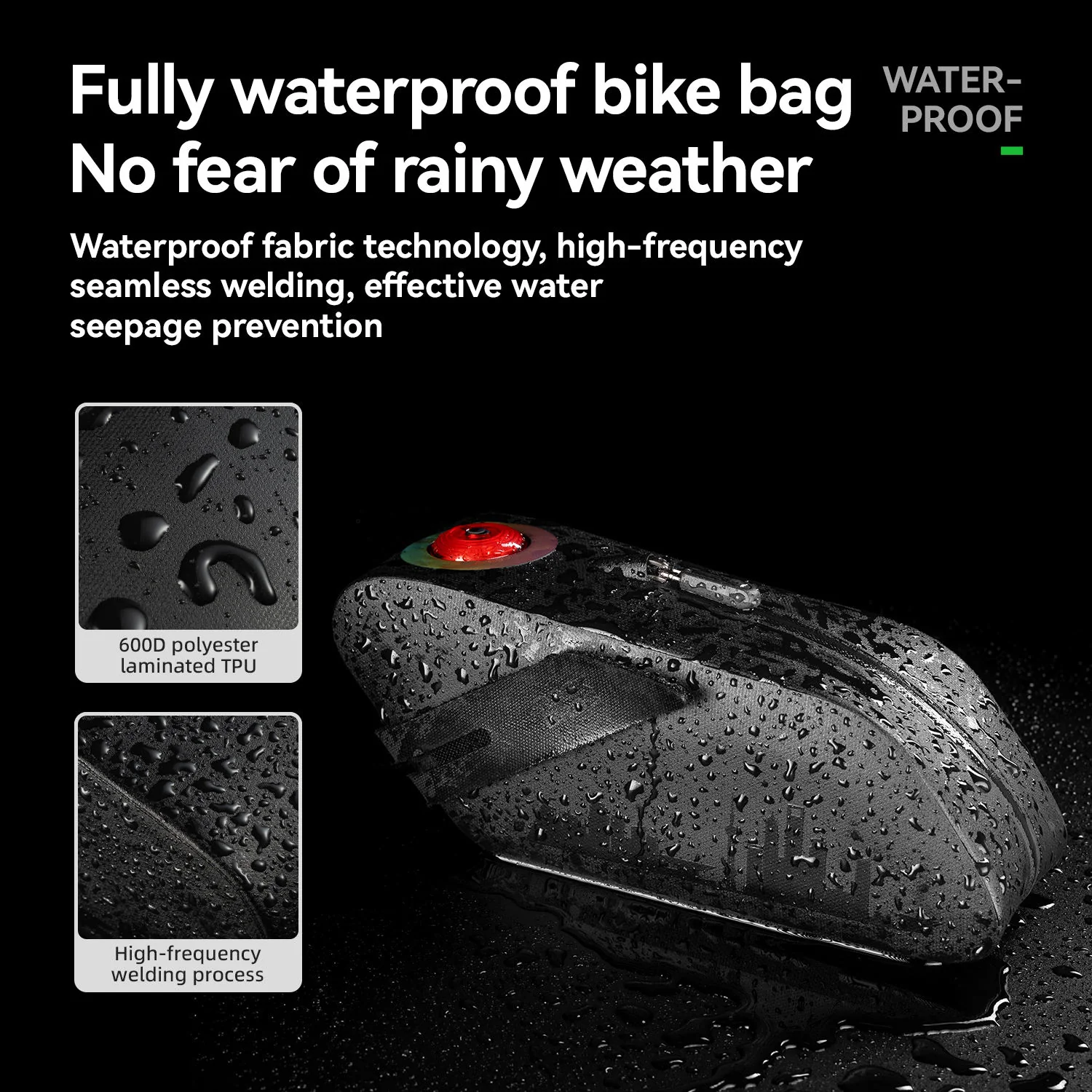 Bicycle Tail Bag with Light and Brake Sensor - Image 5