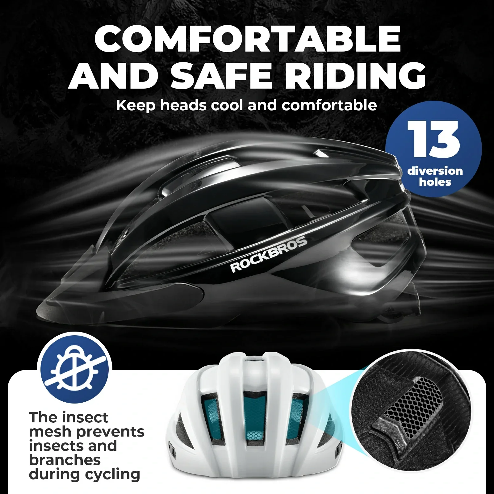 Bike Helmet with Photochromic Visor USB Rechargeable Tail Light - Image 11