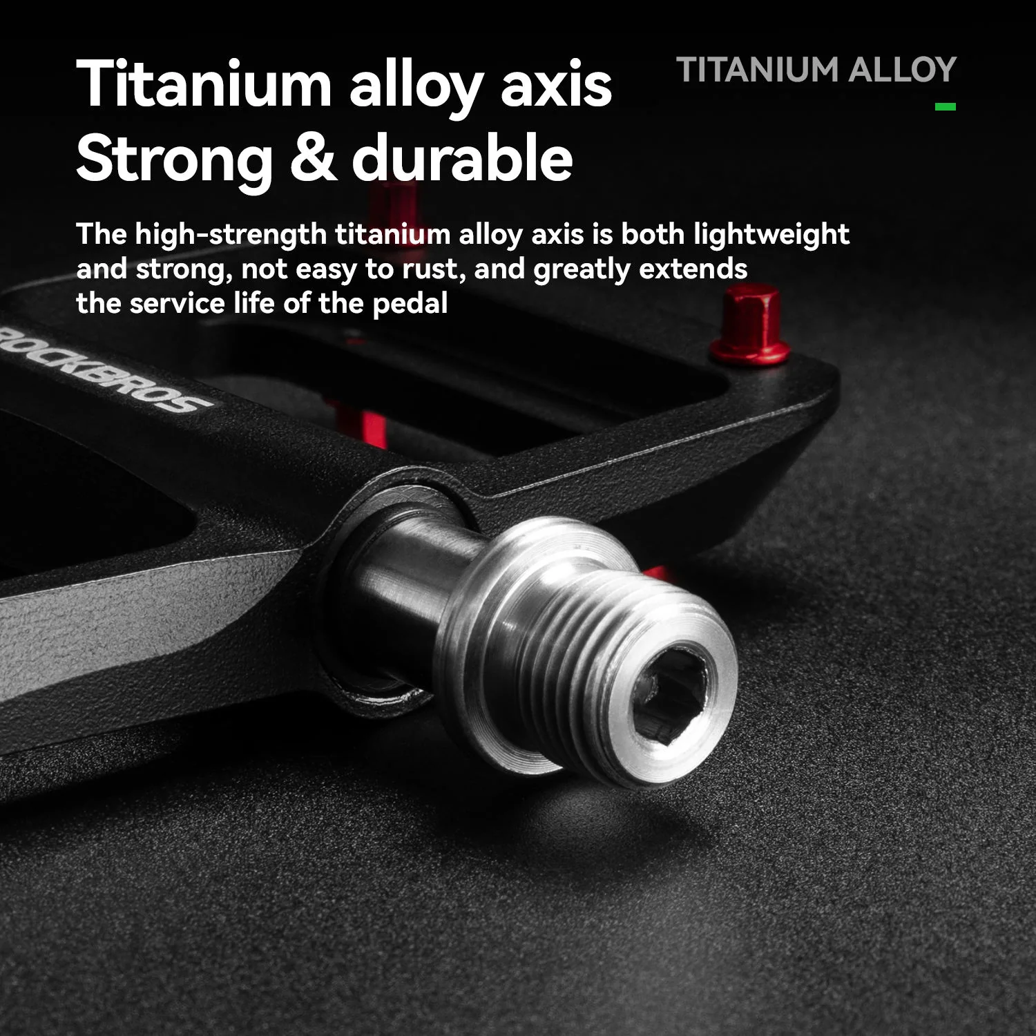 Bike Pedals Titanium Axle Magnesium Alloy 3-Bearing - Image 4