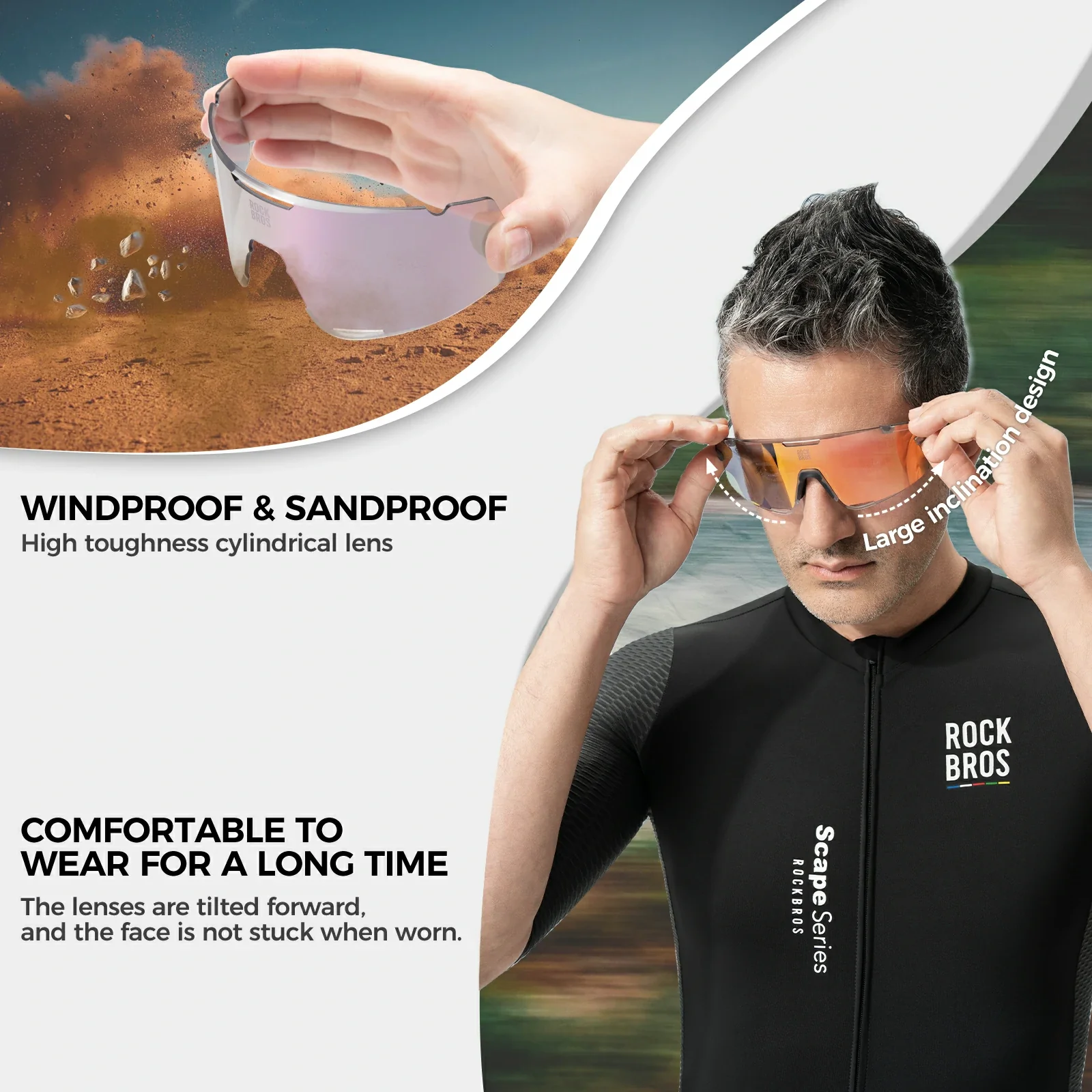 BOUNDLESS Three Lens Photochromic Cycling Sports Sunglasses - Image 19