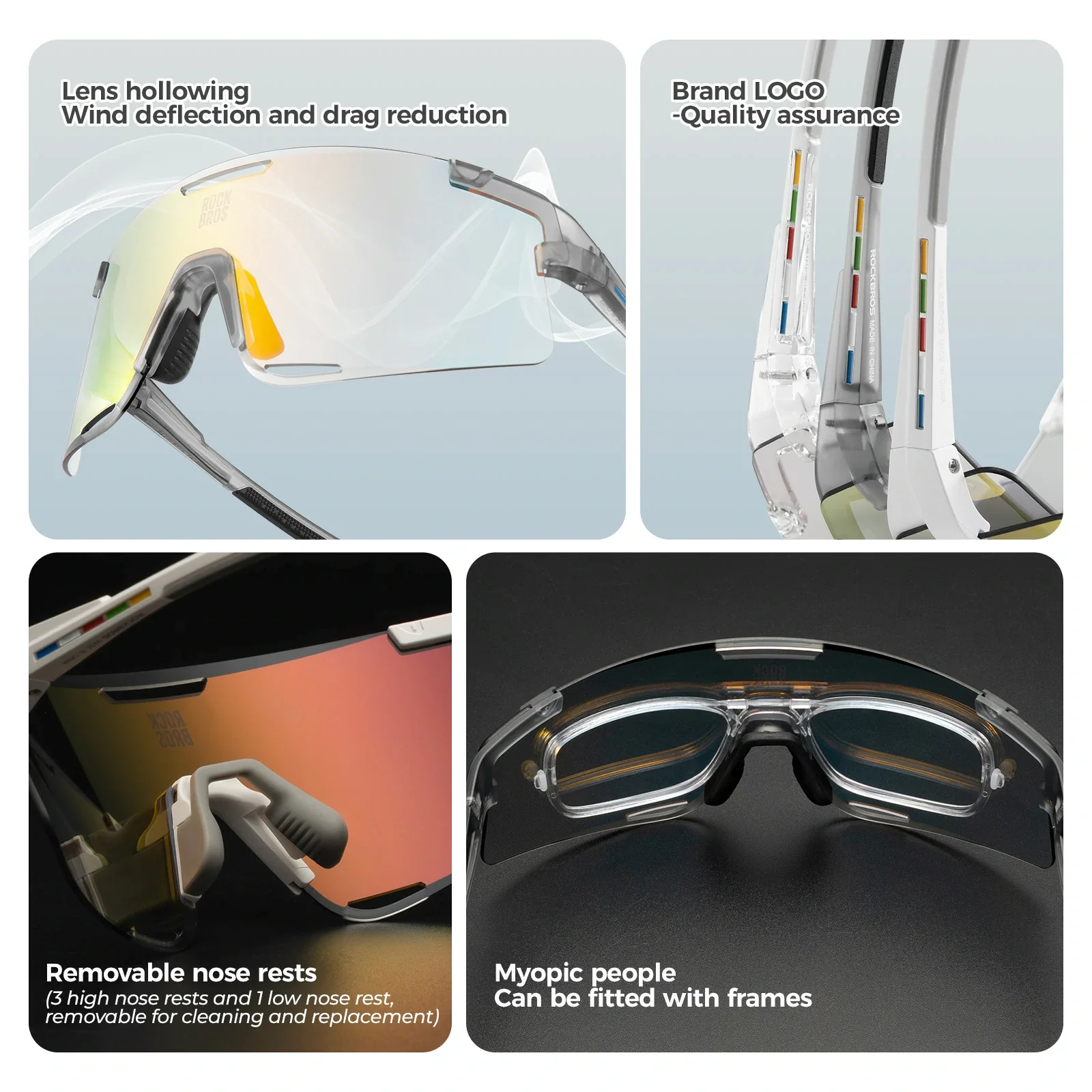 BOUNDLESS Three Lens Photochromic Cycling Sports Sunglasses - Image 21
