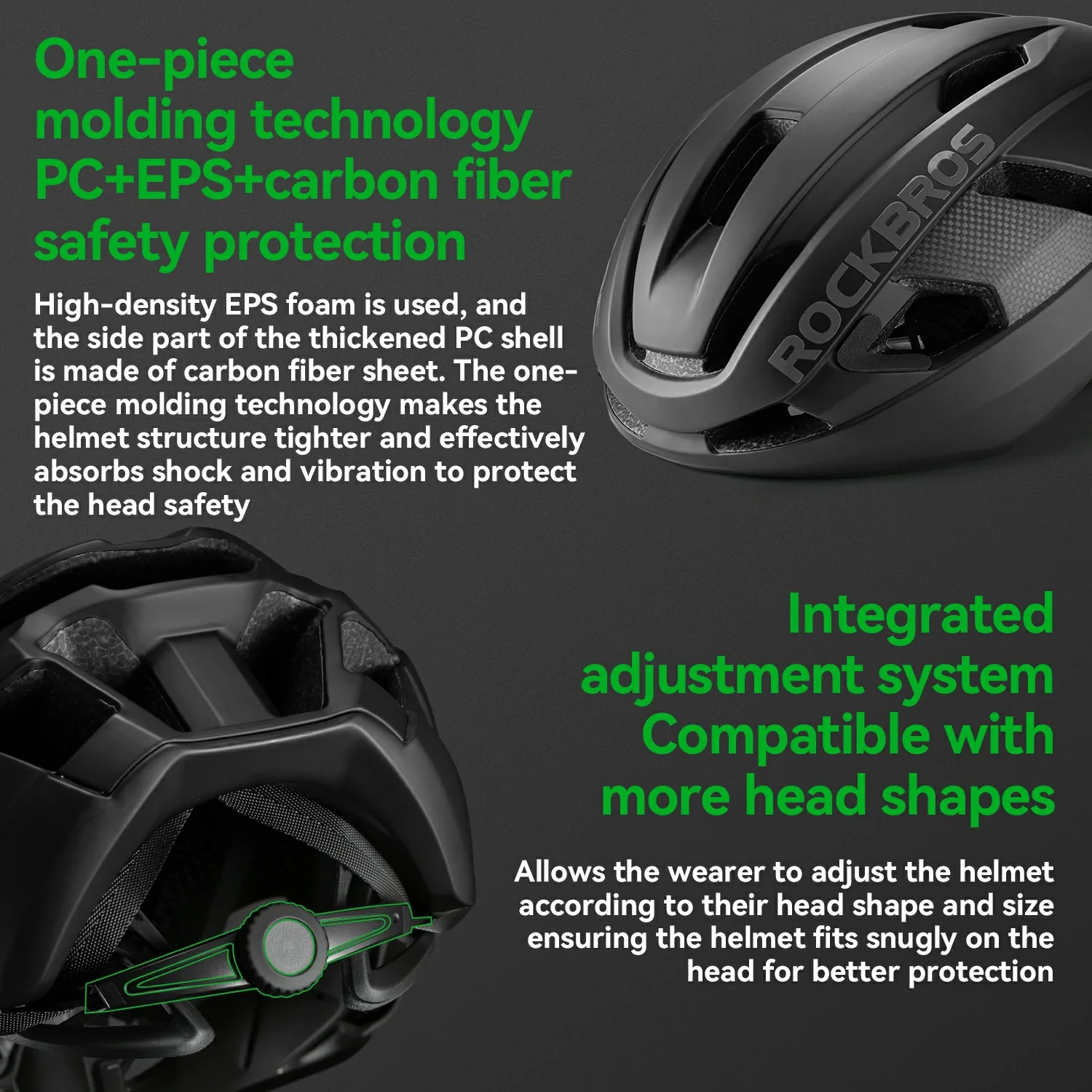 Carbon Fiber Cycling Helmet Antibacterial Lining Ventilated Adjustable Fit 3D-GRID - Image 27