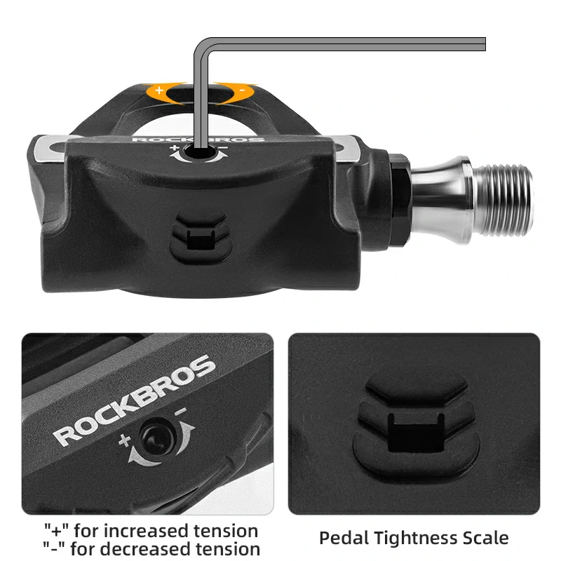 Carbon Fiber SPD Clipless Pedals for Road Bikes 9/16'' - Image 5