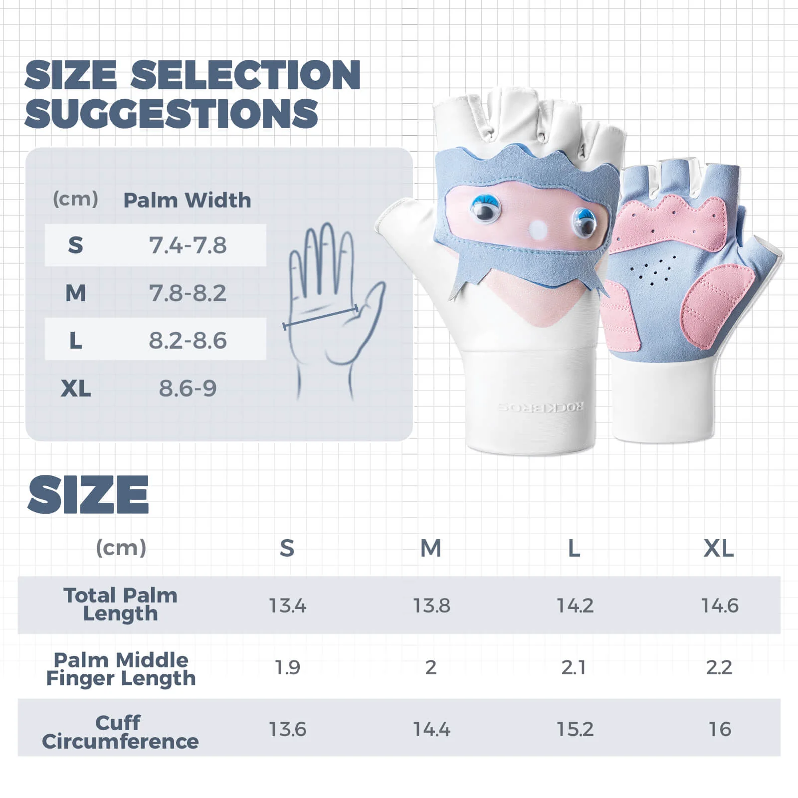 Cute Kids Half-Finger Cycling Gloves Non-Slip Padded Unisex - Image 10