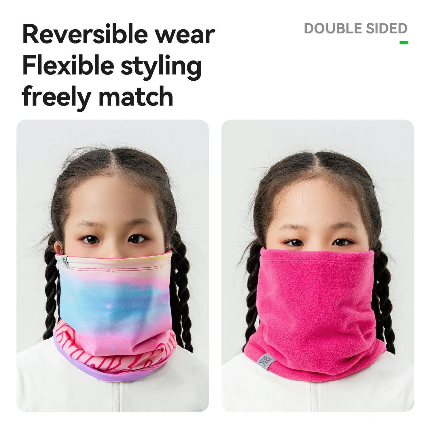Kids Cycling Neck Gaiter Warm Double-Sided - Image 9