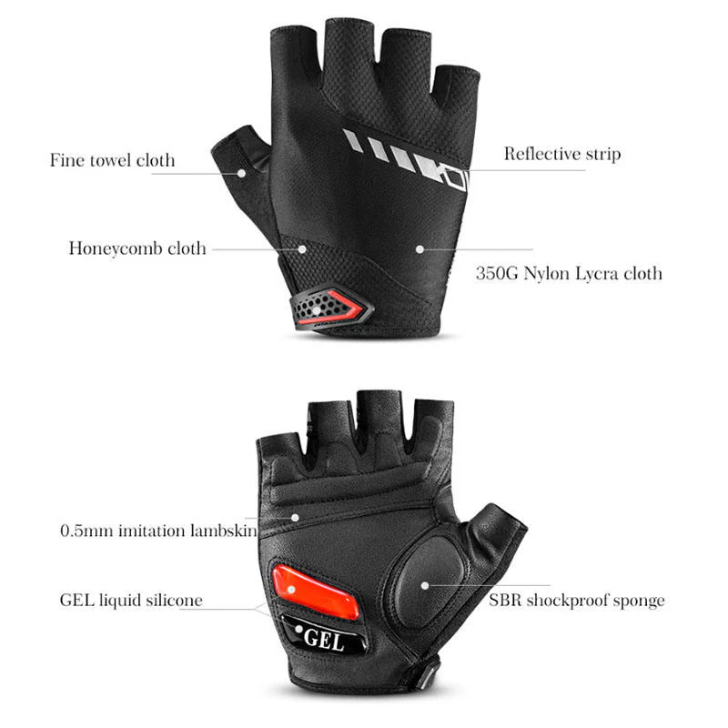 Half-Finger Gloves Thickened Silicone Palm Pads - Image 3