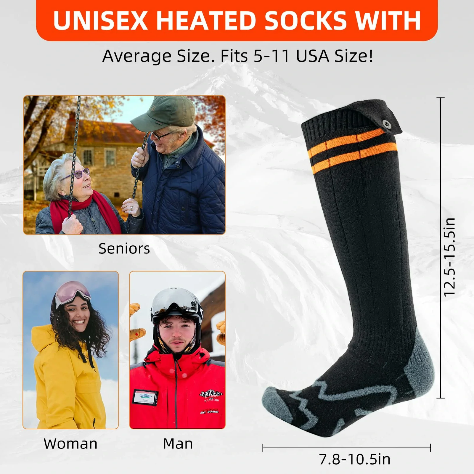 Heated Socks Rechargeable Up to 8 Hours 5000mAh Winter Foot Warmers Electric Socks - Image 7