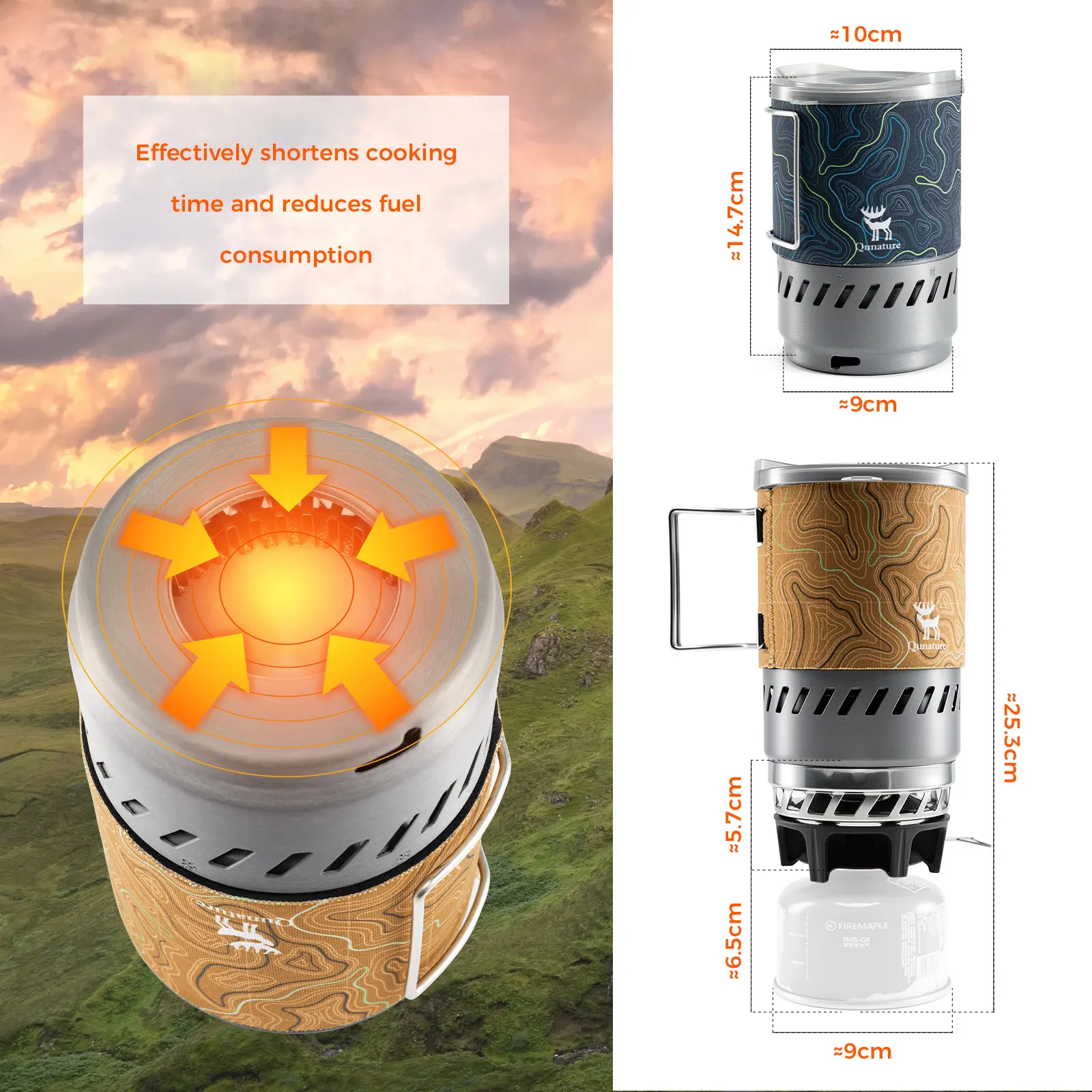 Qunature Integrated Heat Collection Stove System for Camping, Hiking and Outdoor Adventures - Image 5