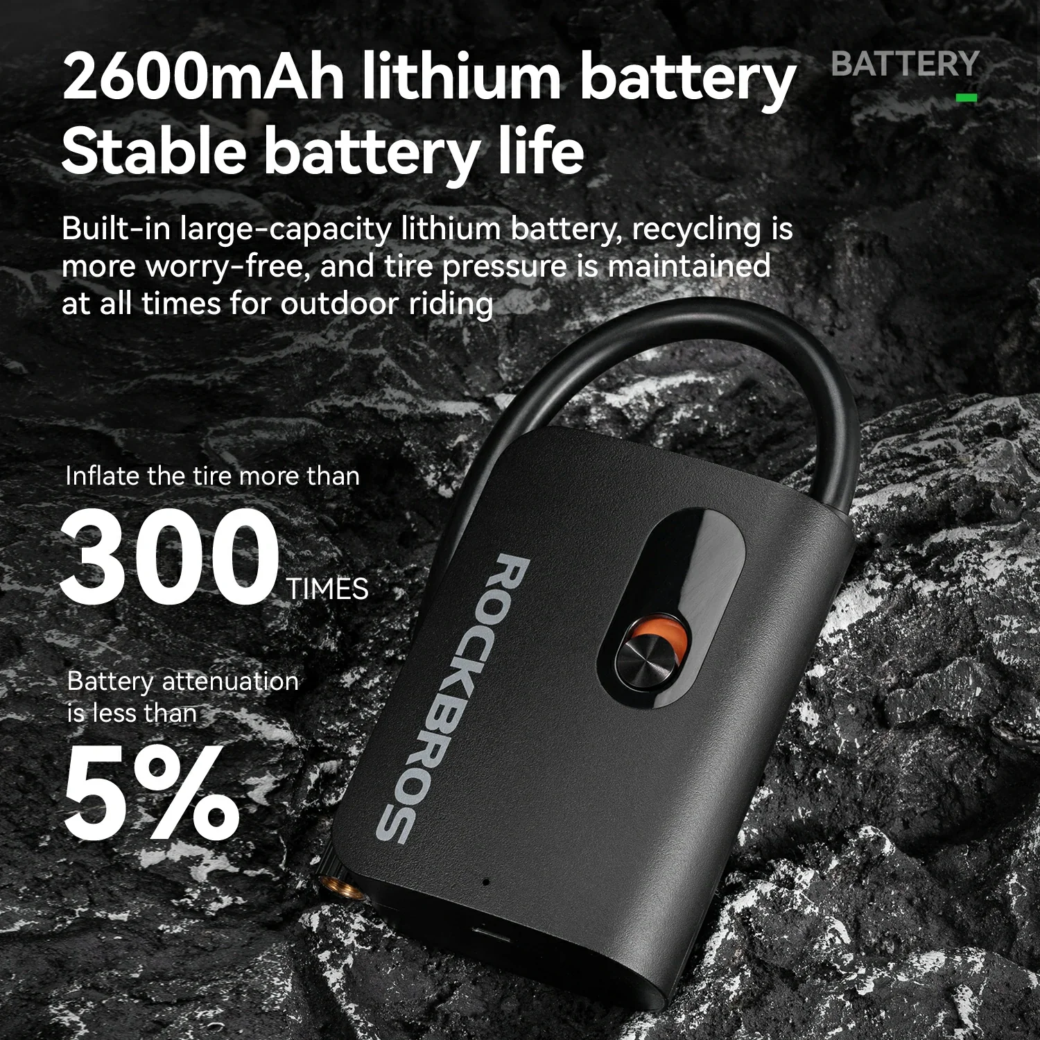 L1 Mini Electric Bike Tire Pump 70PSI - Image 2