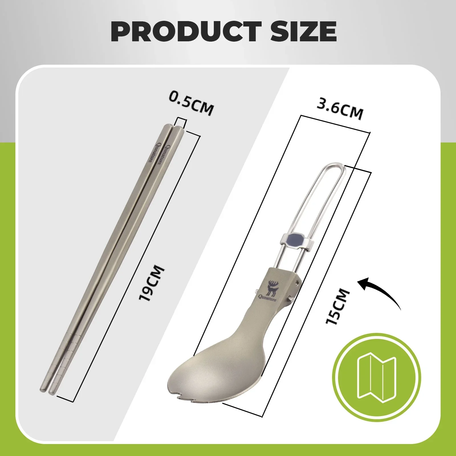 Qunature Lightweight Titanium 3-in-1 Tableware Set - Image 2