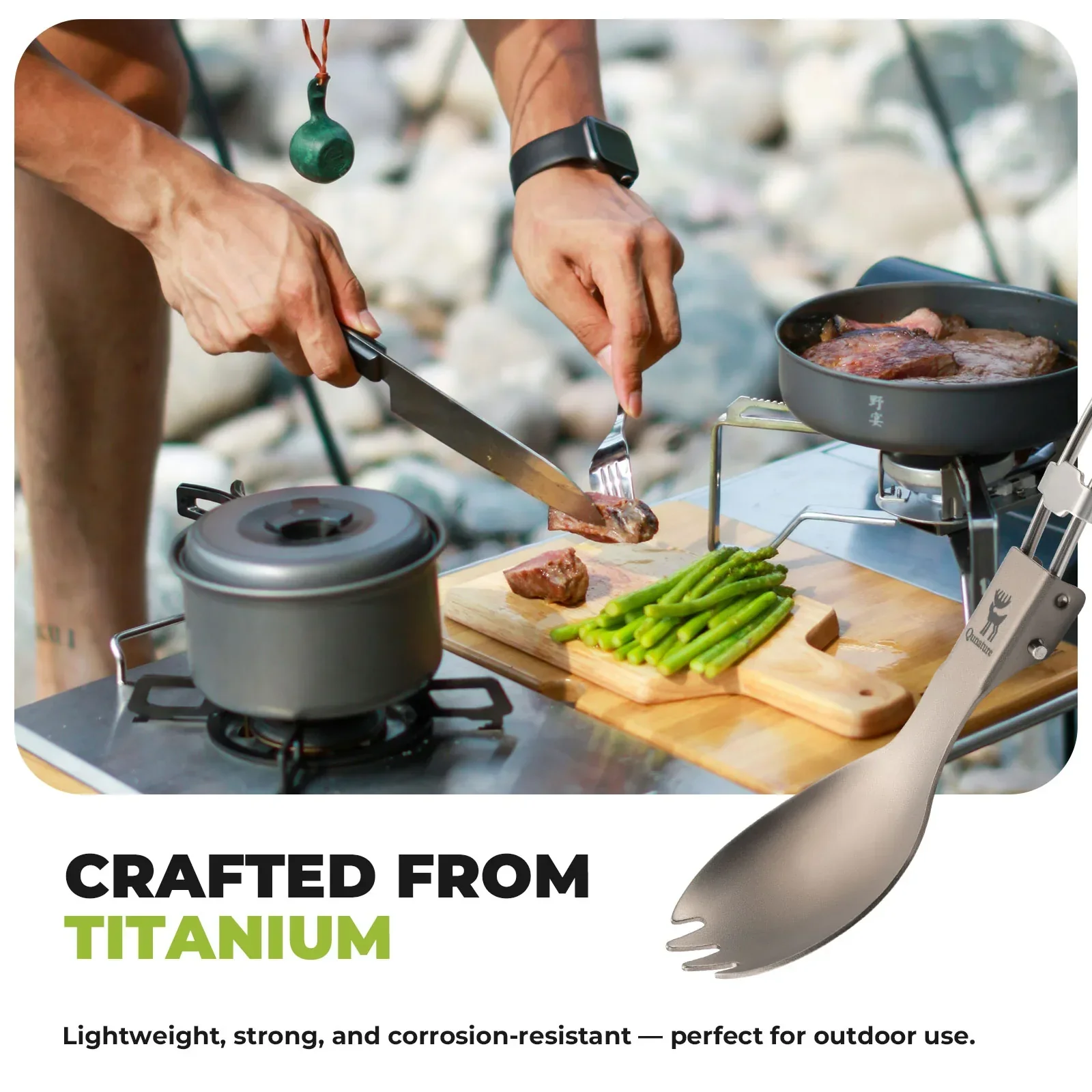 Qunature Lightweight Titanium 3-in-1 Tableware Set - Image 5