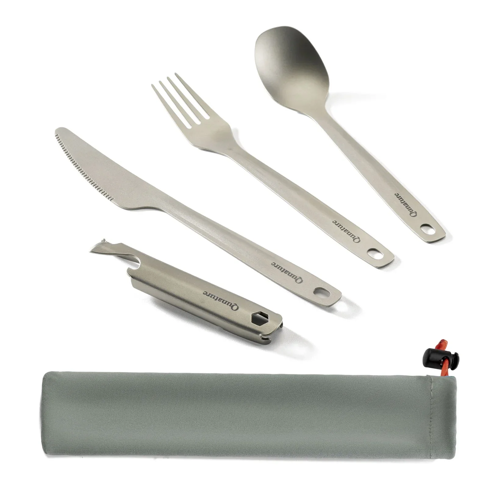 Qunature Lightweight Titanium 4-Piece Tableware Set