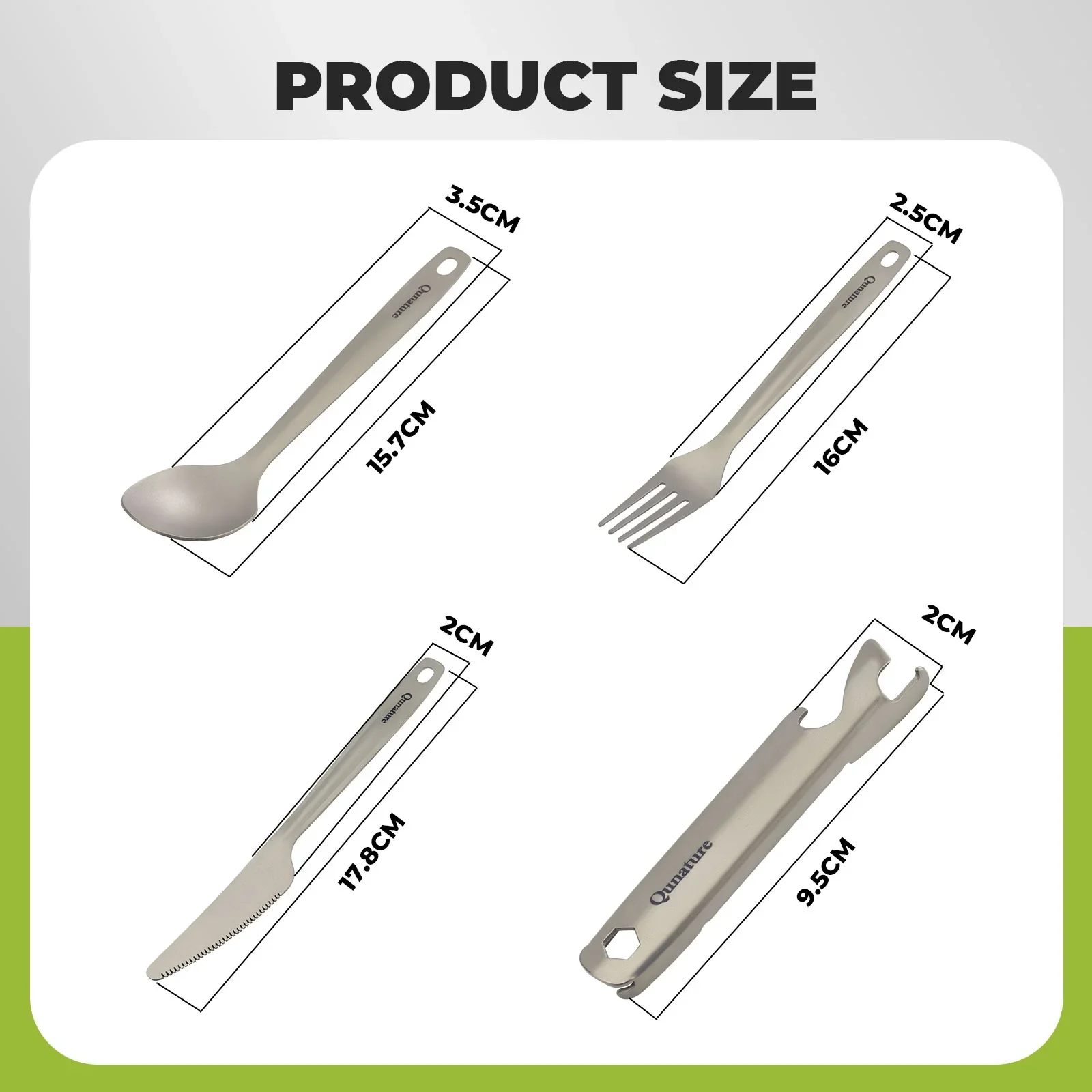 Qunature Lightweight Titanium 4-Piece Tableware Set - Image 2