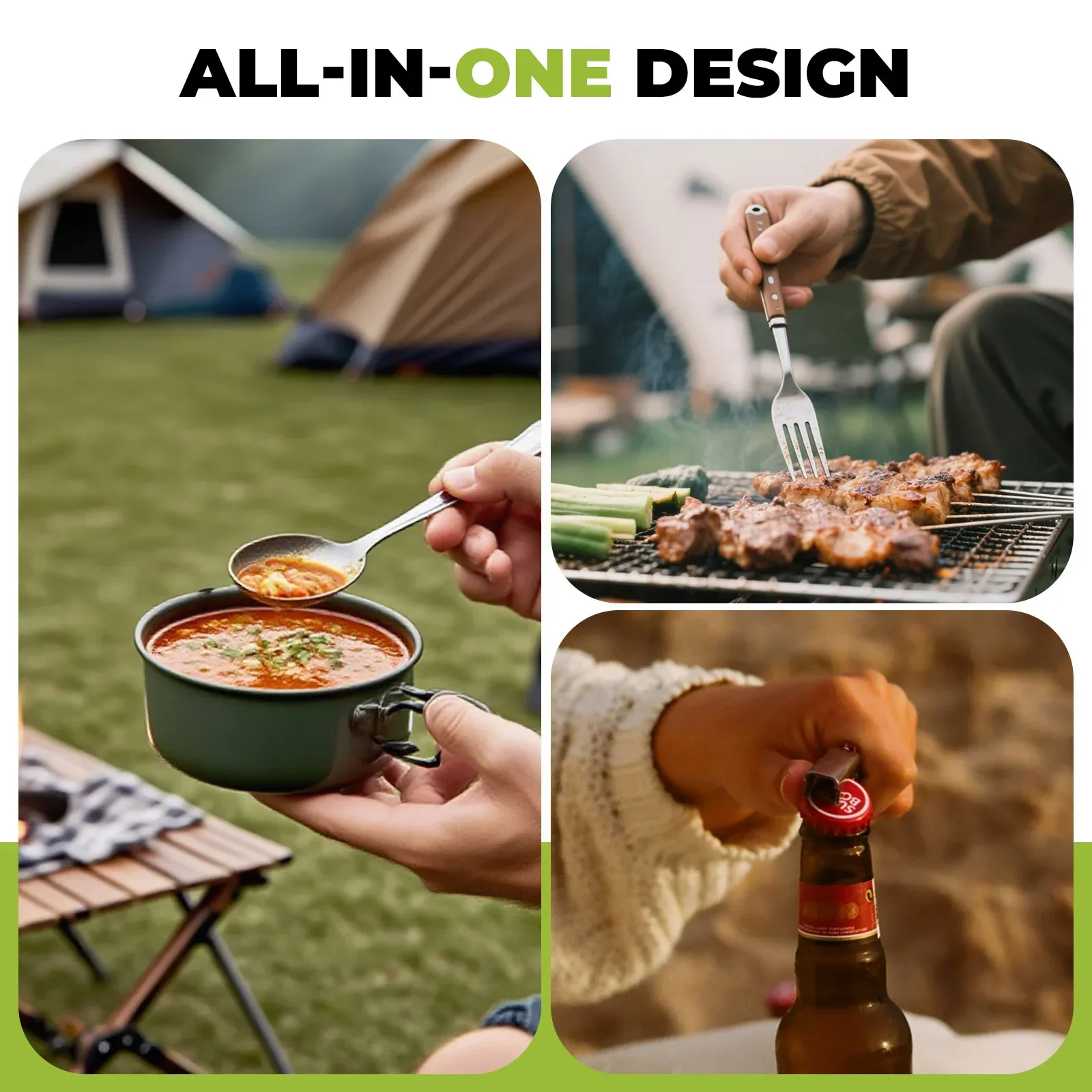 Qunature Lightweight Titanium 4-Piece Tableware Set - Image 3