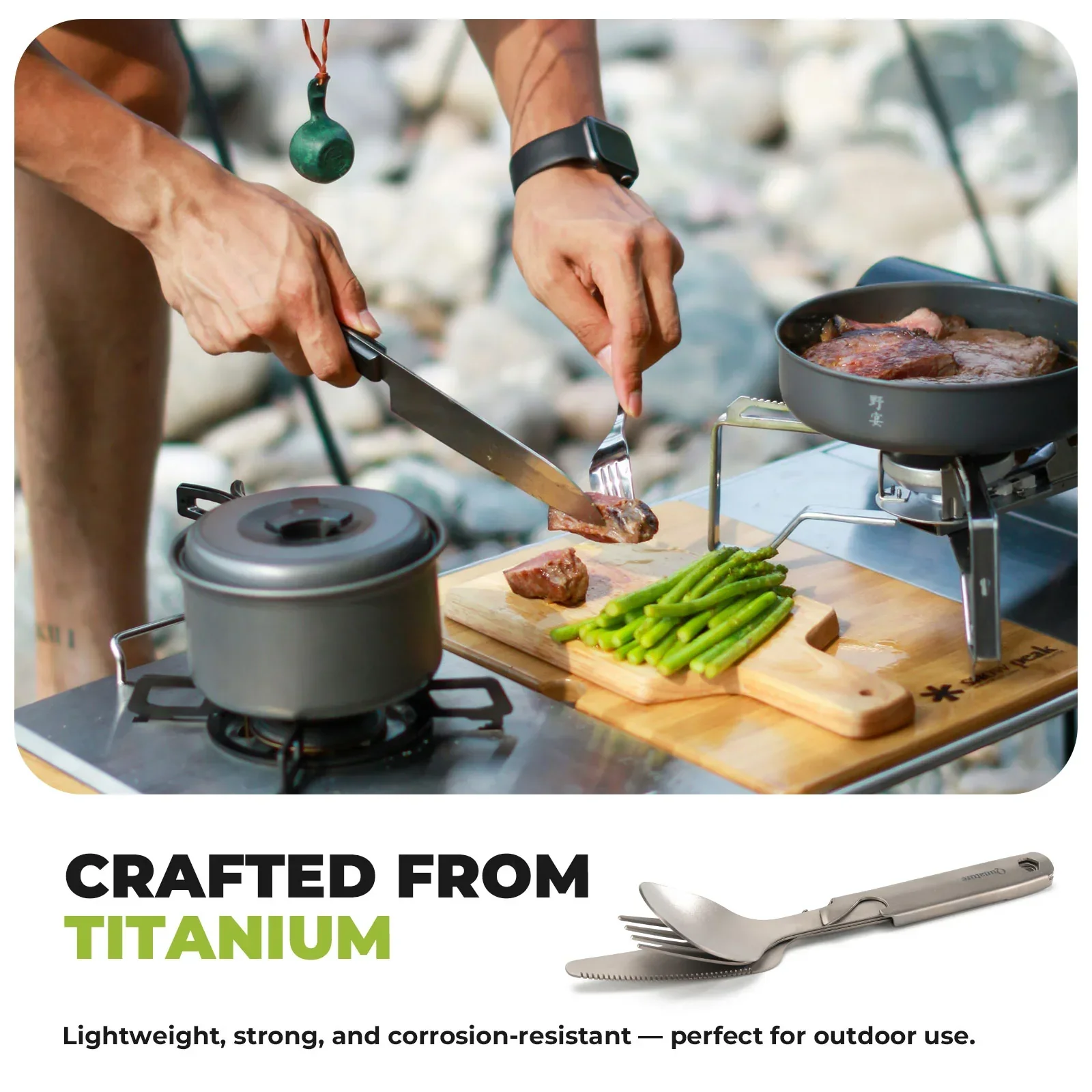 Qunature Lightweight Titanium 4-Piece Tableware Set - Image 5