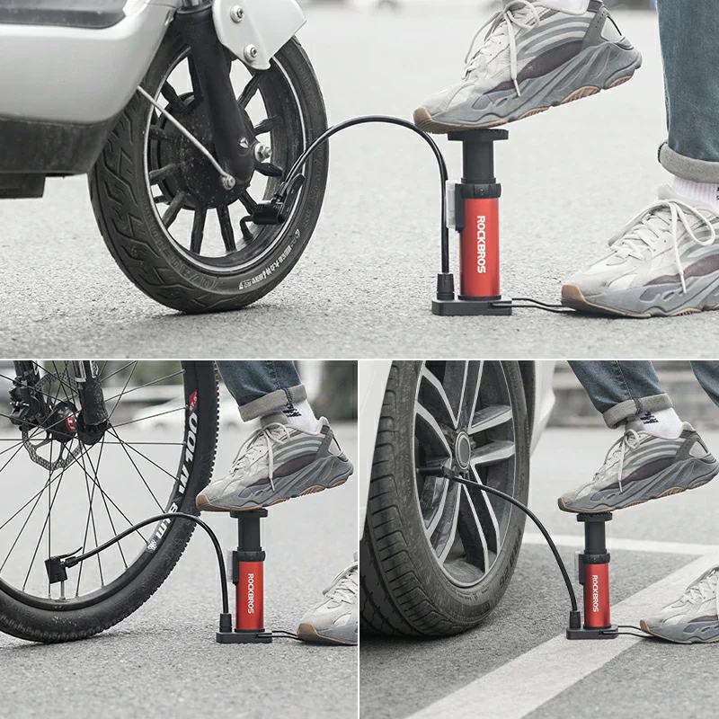 Mini Portable Aluminum Bike Floor Pump with Presta and Schrader 100PSI - Image 8