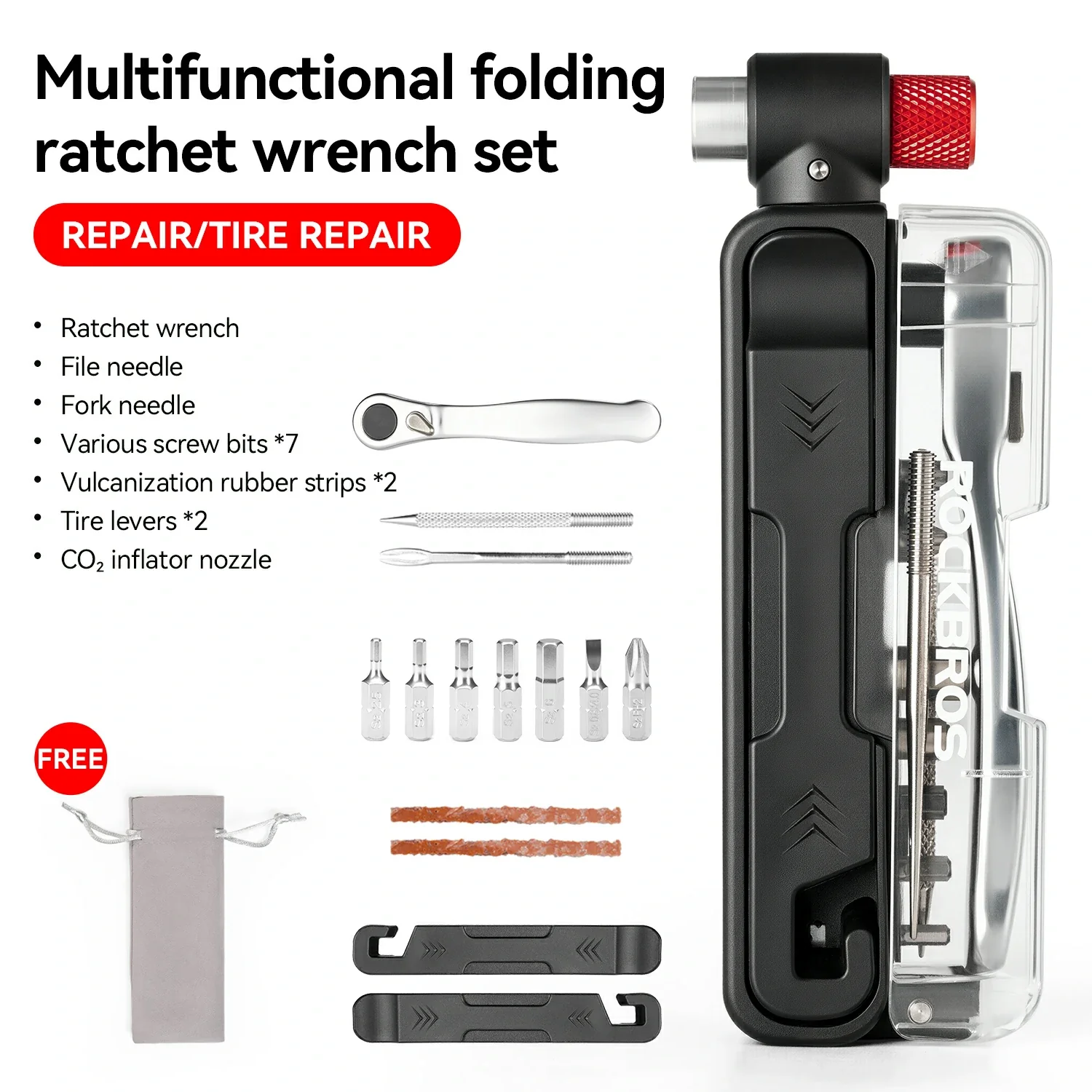 Multifunctional Mini Ratchet 15 In 1 Bike Repair Tool Kit for Cycling Emergencies - Image 2