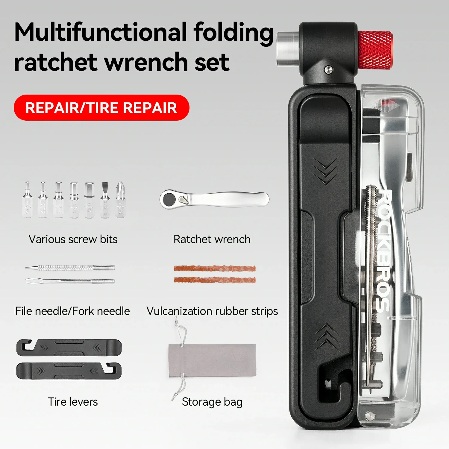 Multifunctional Mini Ratchet 15 In 1 Bike Repair Tool Kit for Cycling Emergencies - Image 4