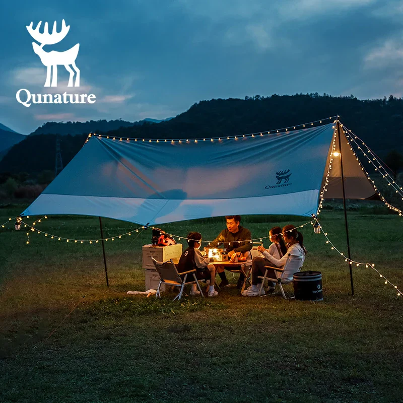 Qunature 3-in-1 Waterproof Canopy Floor Mat Raincoat UPF50+ for Camping - Image 8