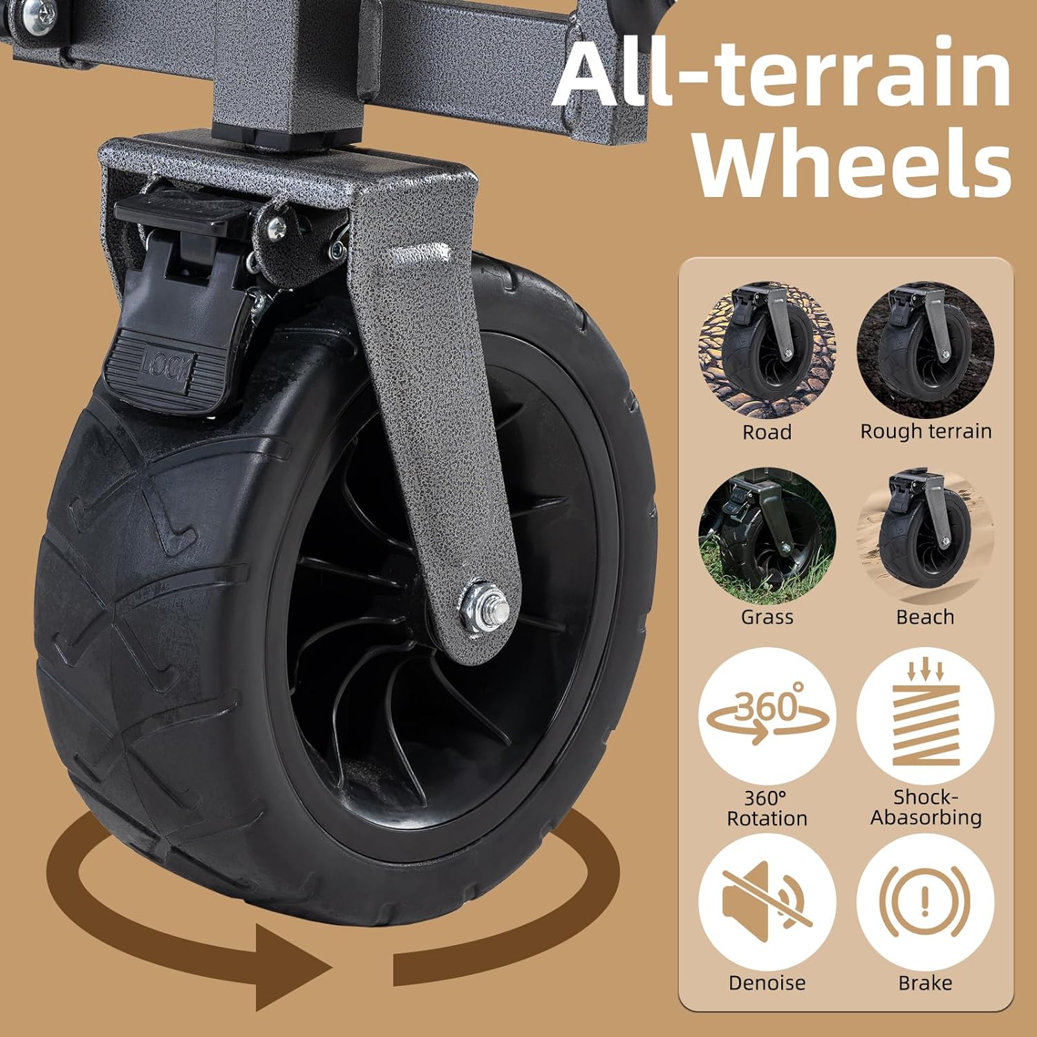 Qunature 330LB Capacity Foldable Wagon - Image 5