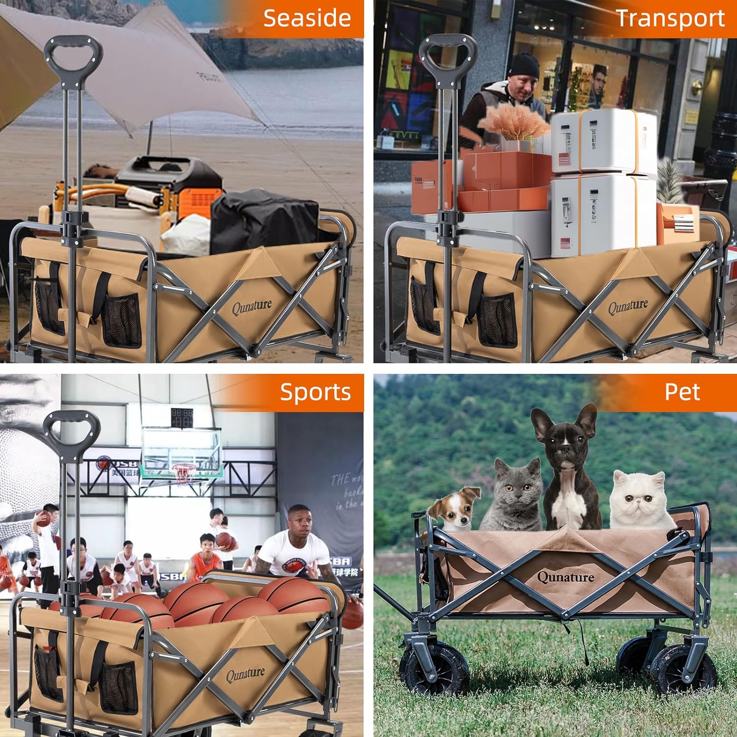 Qunature 330LB Capacity Foldable Wagon - Image 7