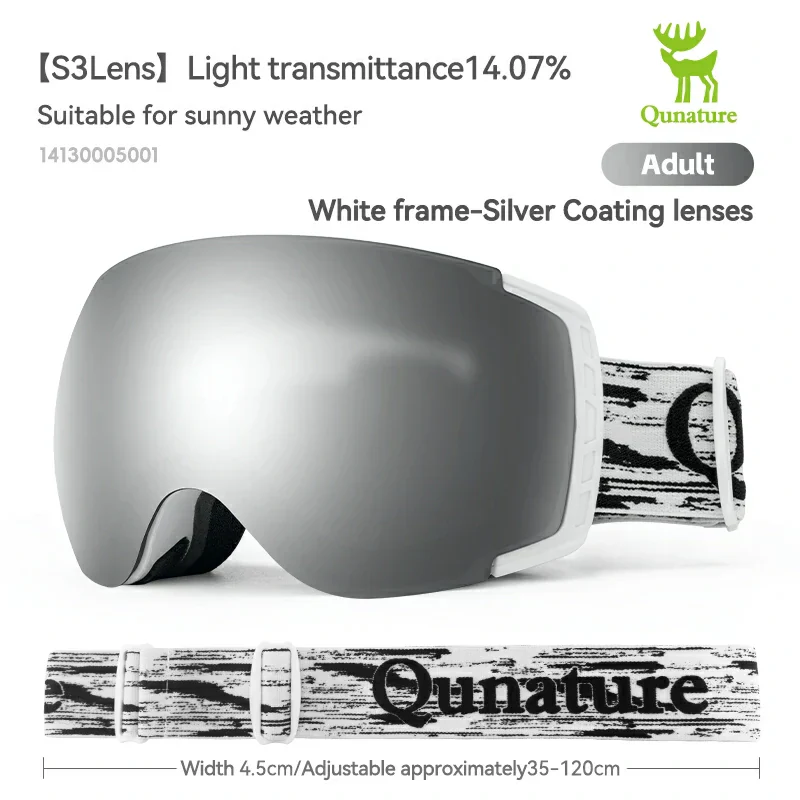 Qunature Anti-Fog Ski Goggles UV400 Protection Double-Layer Lenses for Clear View - Image 4
