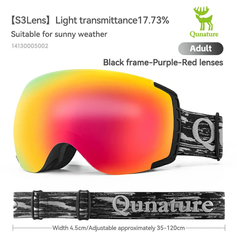 Qunature Anti-Fog Ski Goggles UV400 Protection Double-Layer Lenses for Clear View - Image 5