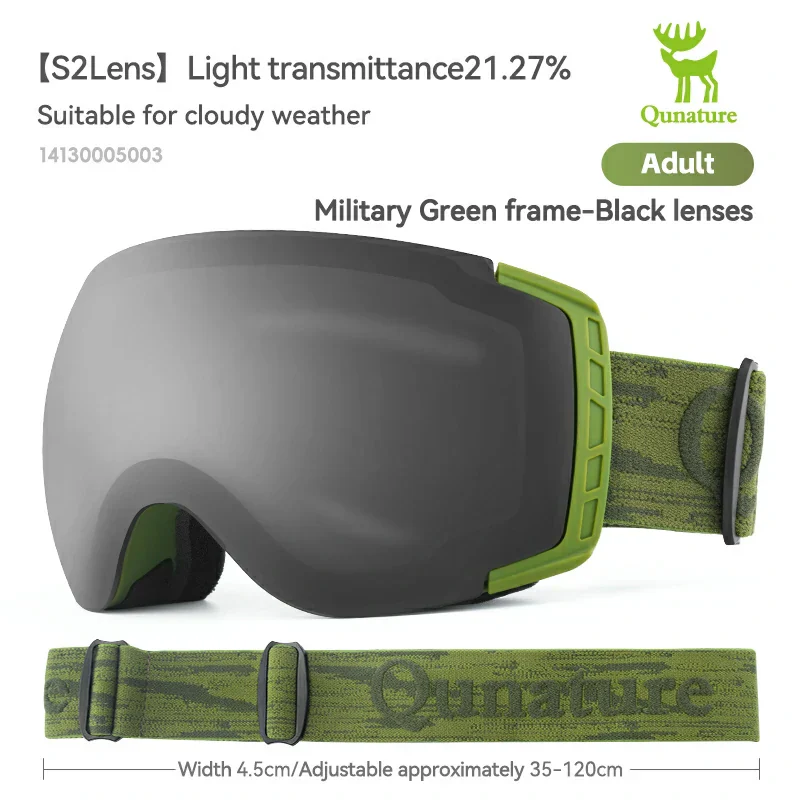 Qunature Anti-Fog Ski Goggles UV400 Protection Double-Layer Lenses for Clear View - Image 6