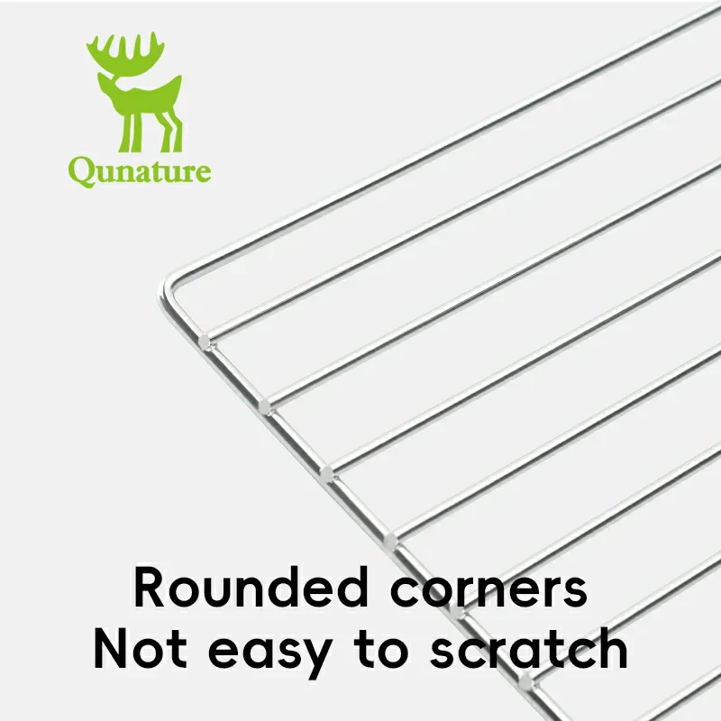 Qunature Durable Iron Chrome BBQ Grill Net with Rounded Corners for Easy Use - Image 12