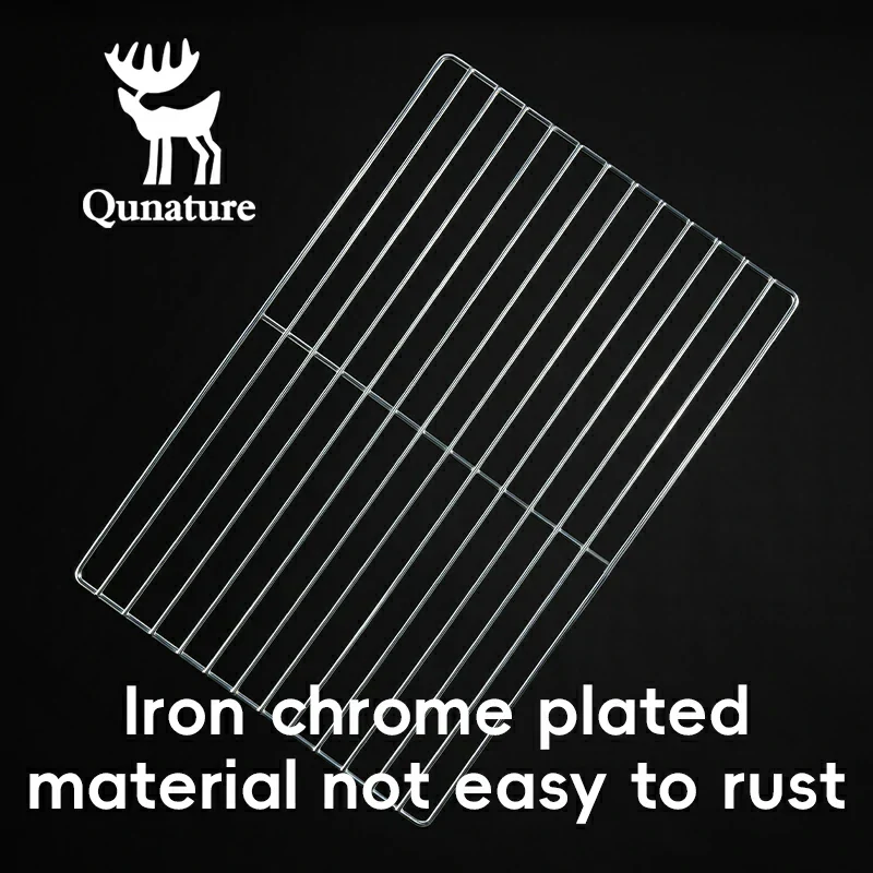 Qunature Durable Iron Chrome BBQ Grill Net with Rounded Corners for Easy Use - Image 4