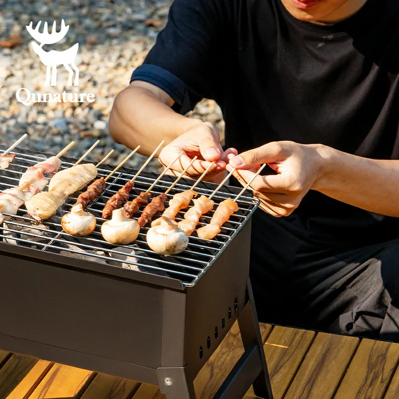Qunature Foldable BBQ Grill with Durable Chrome-Plated Net and Ventilation - Image 4