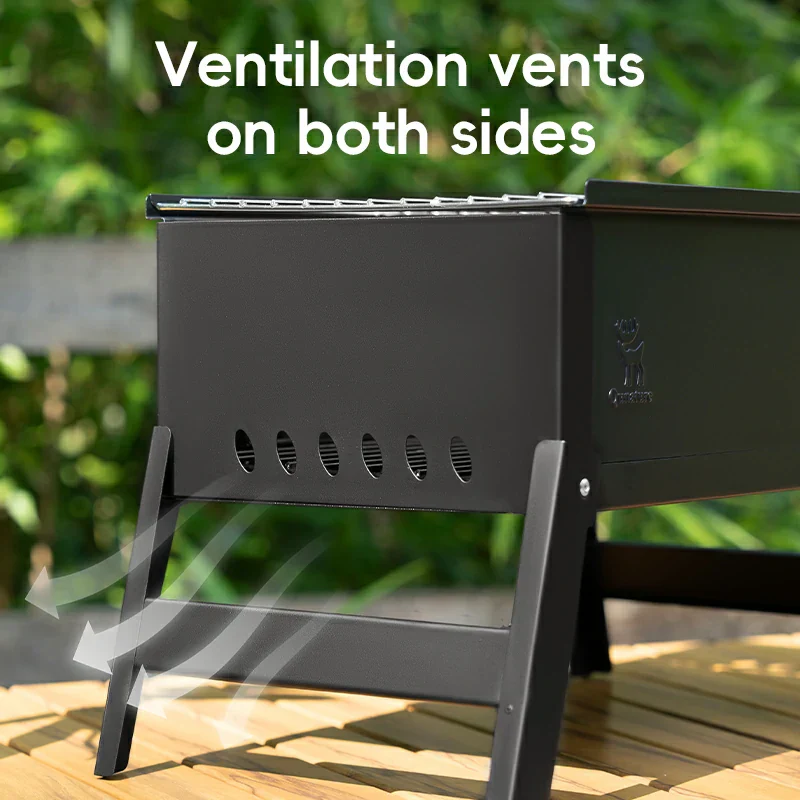 Qunature Foldable BBQ Grill with Durable Chrome-Plated Net and Ventilation - Image 6