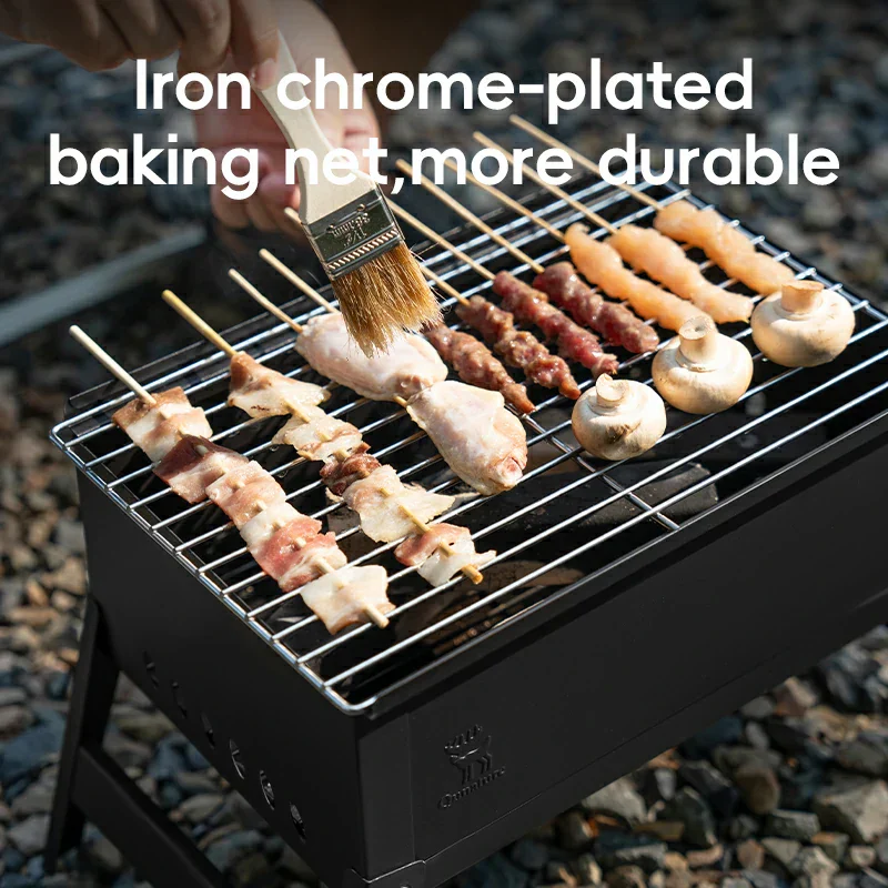 Qunature Foldable BBQ Grill with Durable Chrome-Plated Net and Ventilation - Image 7