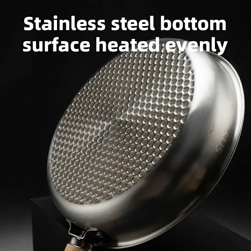 Qunature Non-Stick Stainless Steel Frying Pan with Detachable Handle - Image 3