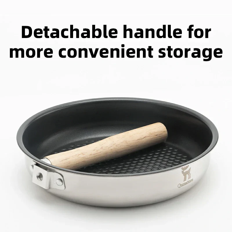 Qunature Non-Stick Stainless Steel Frying Pan with Detachable Handle - Image 5