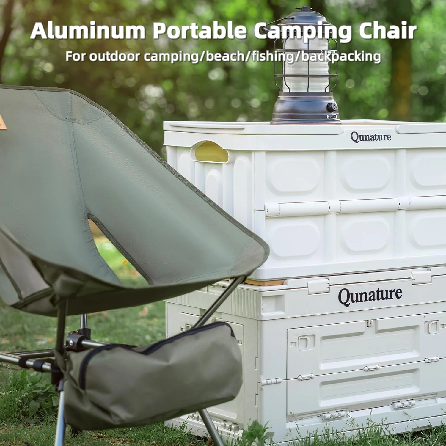 Qunature Ultra Lightweight Folding Camp Chair with Storage Bag Supports 260 lbs - Image 4