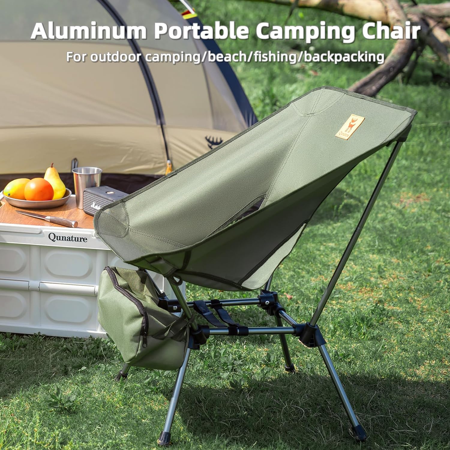 Qunature Ultra Lightweight Folding Camp Chair with Storage Bag Supports 260 lbs - Image 9