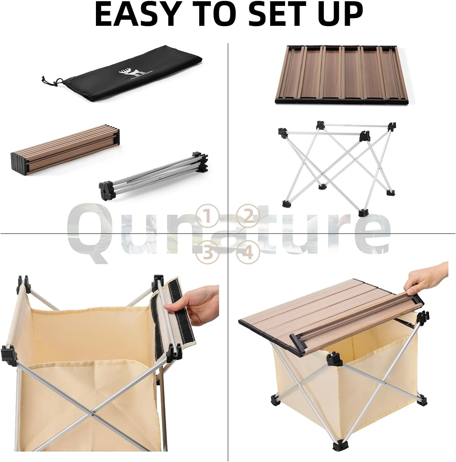 Qunature Ultralight Folding Camping Table with Storage Bag - Image 6