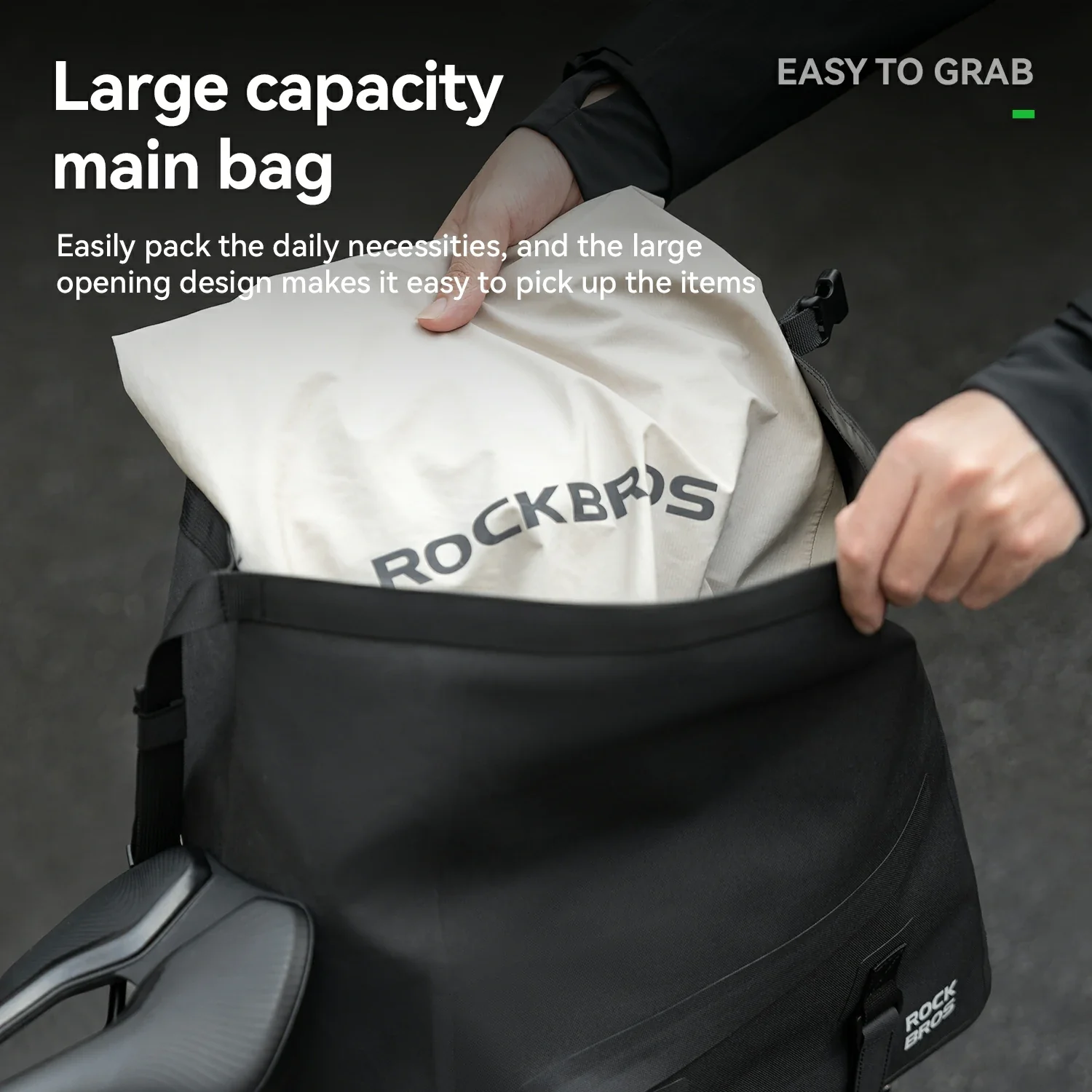 RideMate 100% Waterproof Bike Rear Rack Bag 16L - Image 3