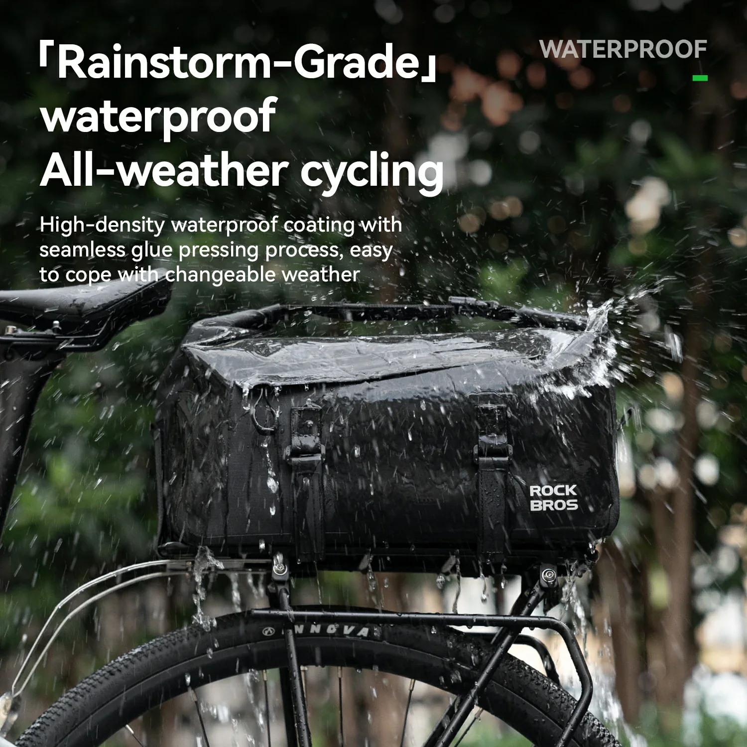 RideMate 100% Waterproof Bike Rear Rack Bag 16L - Image 6