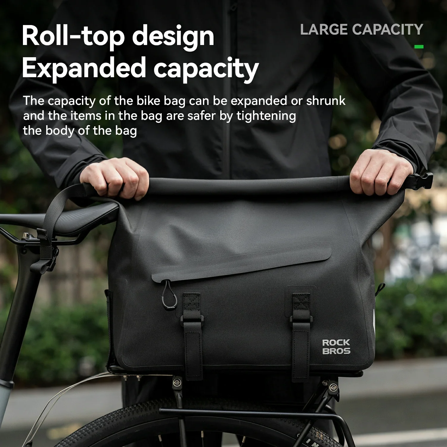RideMate 100% Waterproof Bike Rear Rack Bag 16L - Image 7