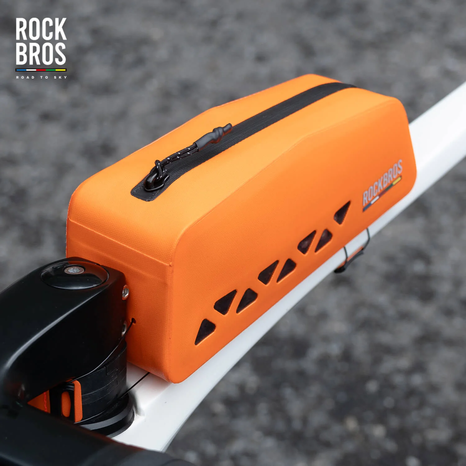ROCKBROS 1L 100% Waterproof Bike Frame Bag Road To Sky - Image 4