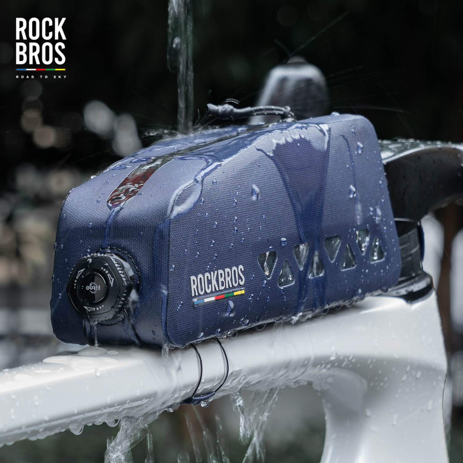 ROCKBROS 1L 100% Waterproof Bike Frame Bag Road To Sky - Image 6