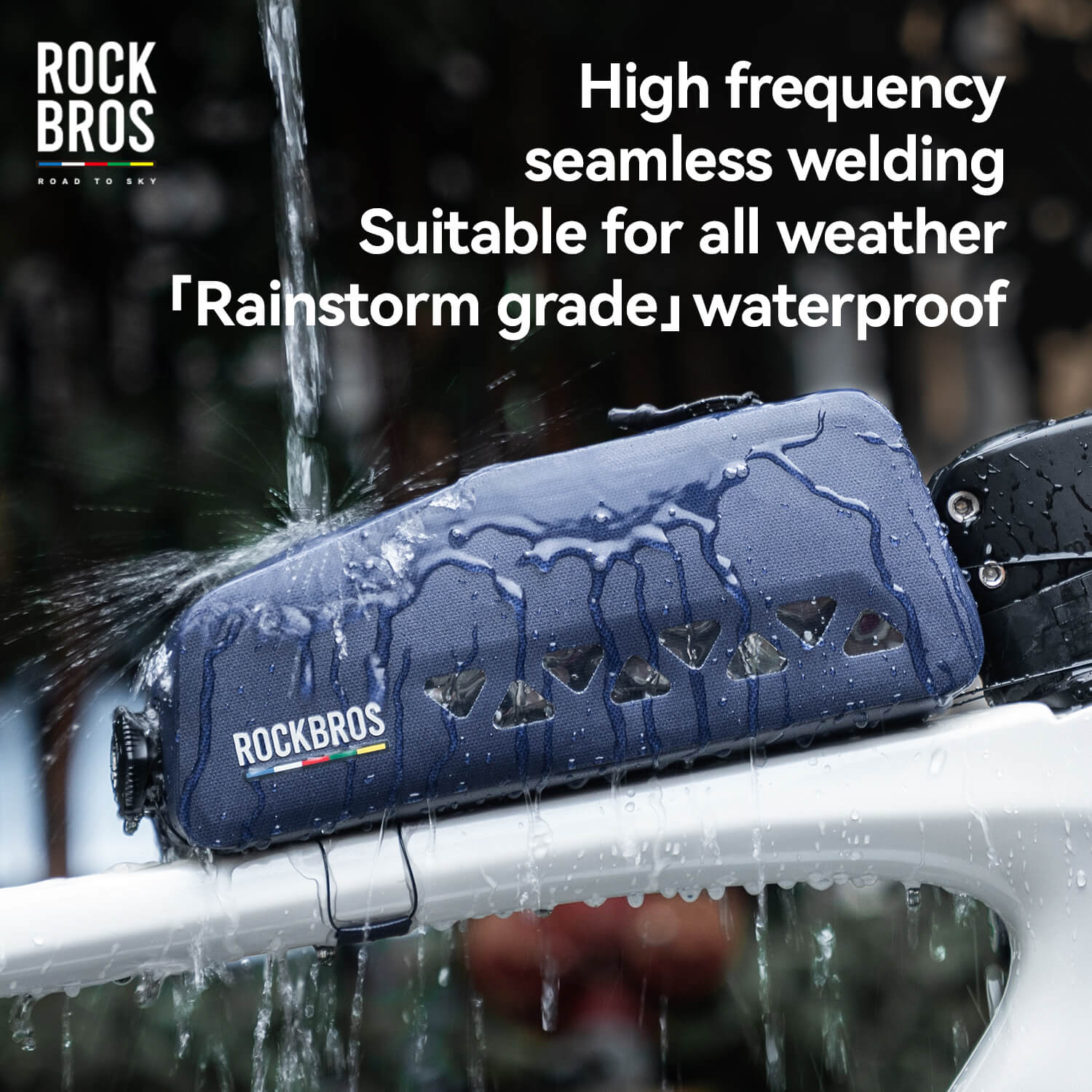 ROCKBROS 1L 100% Waterproof Bike Frame Bag Road To Sky - Image 7