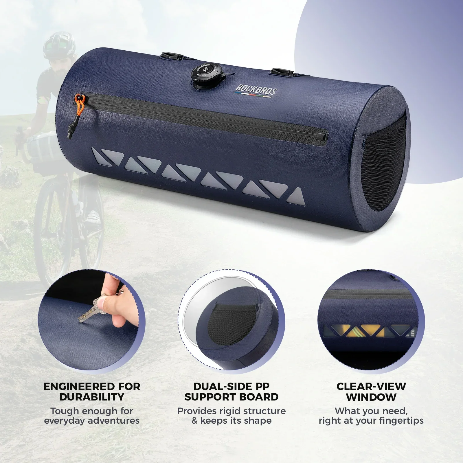 Road-to-Sky Bike Handlebar Bag 4L Waterproof for Road Gravel Bikes - Image 3