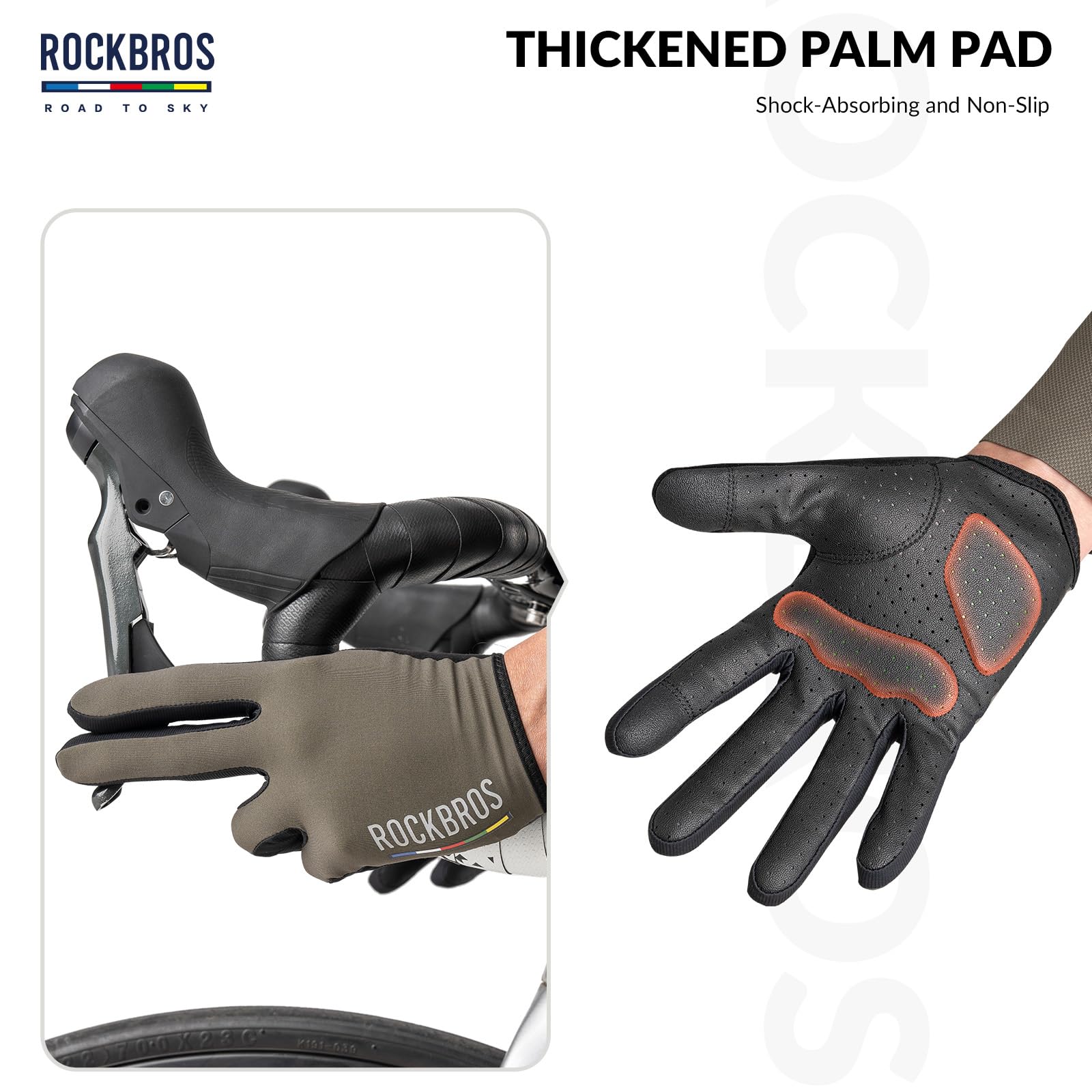 ROCKBROS Road-to-Sky Spring Summer Cycling Gloves Full Finger Touch Screen - Image 14